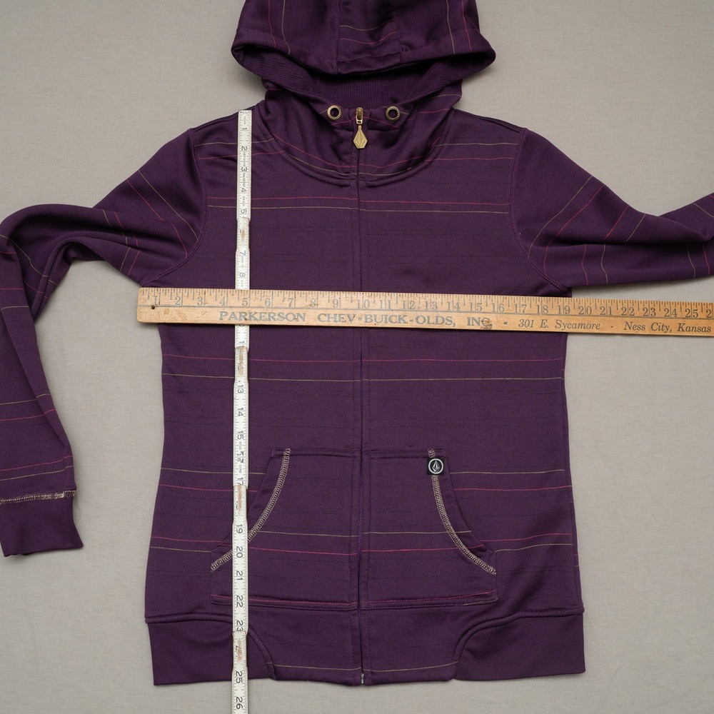 Y2k 2000s Womens Purple‎ Volcom Snowboarding Hoodie Gold Hardware Womens Med - Picture 2 of 10